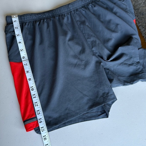 NWT Brooks Sherpa 2-in-1 5” Running Shorts Swim Trunks Grey and Orange - Picture 17 of 17